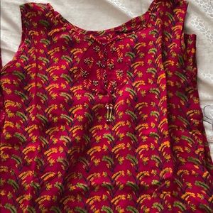 Hot Pink Salwar Suit with Top, Pants, & Scarf